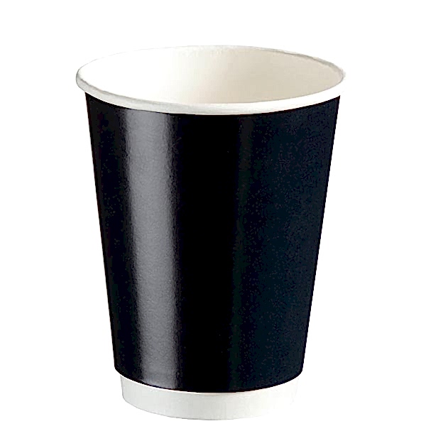 14 oz Çift Katlı Siyah Karton Bardak 500 Adet