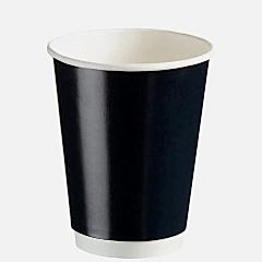 14 oz Çift Katlı Siyah Karton Bardak 500 Adet
